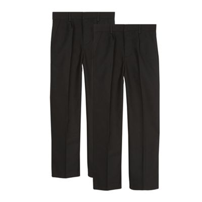 Debenhams Pack of two boy's black pleated school trousers